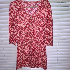 Lilly Pulitzer Pink Coral Print Swim Coverup